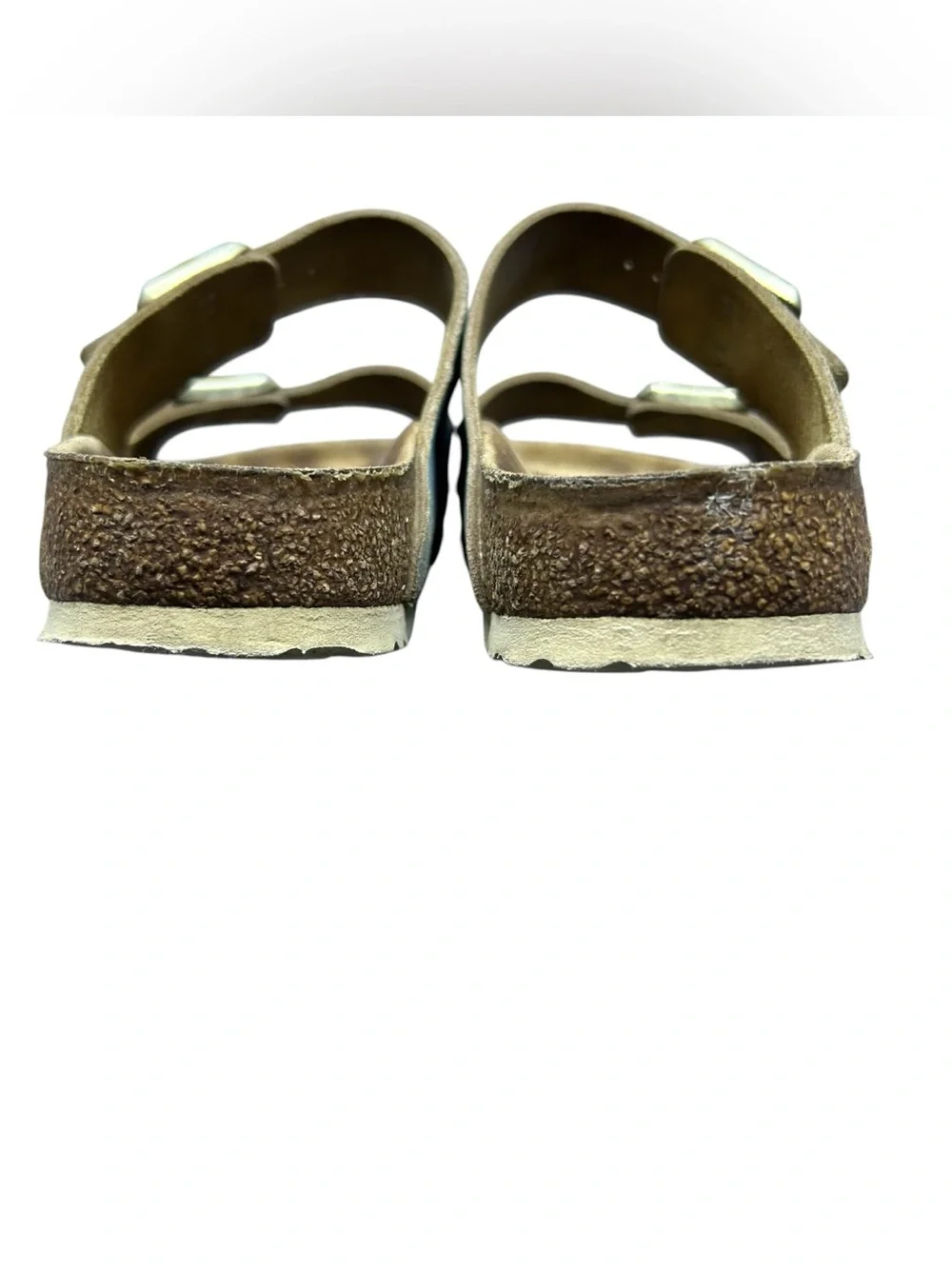 Birkenstock Womens Arizona Washed Metallic Aqua Suede Slides Sandals 38 EU/ 7 US
